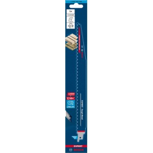 Lame de scie sabre Bosch Expert S 1242 KHM pour bois dur en emballage bleu.