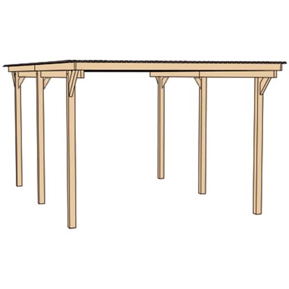 Weka Einzelcarport 606 / 300 x 500 cm