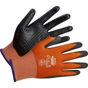 Gants polyvalents LUX taille 7, gants de travail avec paume noire pour une prise sûre.