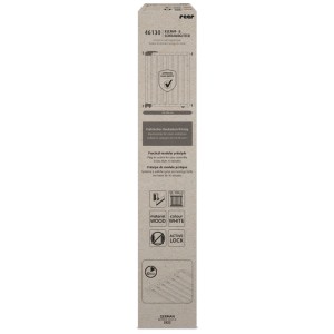 Verpackung des Reer Klemm- und Schraubgitters aus Holz, weiß, mit Produktinformationen.