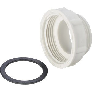 Réducteur blanc 47,8 mm vers 41,9 mm avec joint pour raccords de siphon.