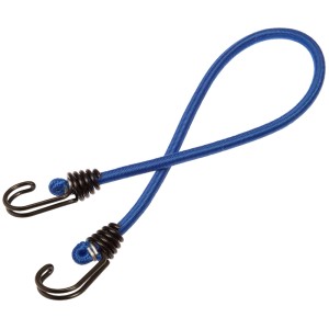 Blaues Conacord Spannseil, 60 cm lang, mit zwei Spiralhaken für vielseitige Anwendungen.