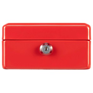 Cassetta portavalori rossa Burg-Wächter Money 5015 con serratura, cassaforte per contanti.