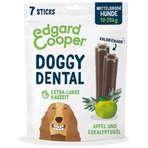 Edgard & Cooper Doggy Dental mela e olio di eucalipto, 7 snack dentali per cani medi.