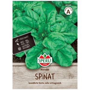 Sperli Épinard Matador graines : Variété résistante au gel pour printemps et automne, rendement élevé.