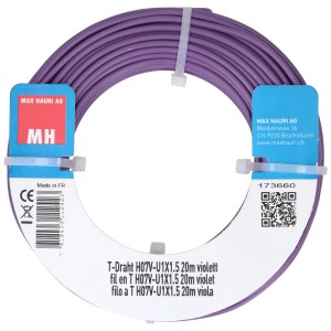 Cavo a T viola H07V-U 1x1,5 mm² (20 m) arrotolato.