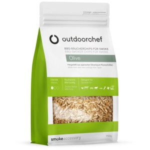 Trucioli di legno d'olivo Outdoorchef, confezione da 750g per un aroma affumicato mediterraneo.