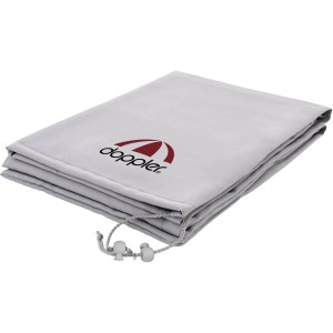Graue Doppler Schutzhülle Active für Sonnenschirme bis Ø 400 cm mit Reißverschluss und Stab.