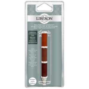 Filz-Retuschierstift Mahagoni mit 3 Farbtönen zur Holzreparatur.