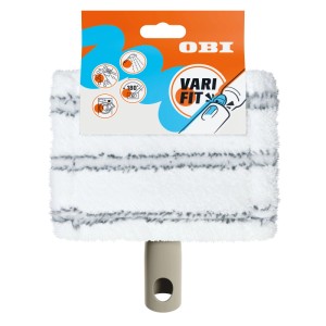 OBI Varifit Bad- & Fliesen-Wischer mit 180° drehbarer Wischplatte, weiß-grau, greige Griff. Ideal für Badreinigung.