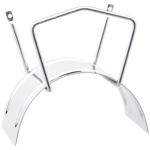 Porta tubo da parete in acciaio cromato per tubi da giardino, per montaggio a parete.