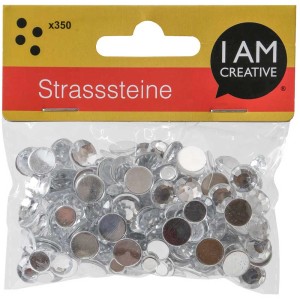 Herzförmige, silberne Strasssteine (350 Stk.) zum Schmuckbasteln und Dekorieren.