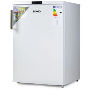 Weißer Domo Kühlschrank DO91123 mit 134 l Fassungsvermögen. Standkühlschrank mit Edelstahlgriff.