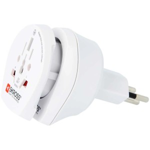 Skross® Reiseadapter Combo World to Switzerland, weiss. Adapter für Steckdosenleisten.