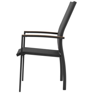 Doppler Sedia impilabile Expert Plus in alluminio Antracite Nero