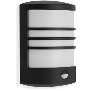 Applique murale d'extérieur LED Telefunken Toledo noire avec détecteur, 12W.
