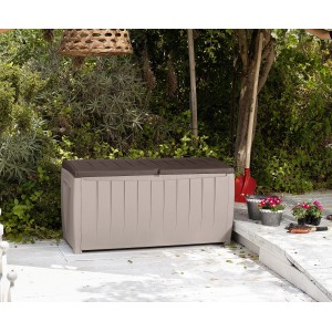 Keter Box da giardino Novel 340 l: Box universale con seduta in giardino.
