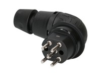 Stecker T15 Schwarz gewinkelt 5-polig / IP55 / 440 V