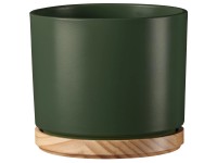 Söndgen Übertopf Oslo Deluxe Moosgrün matt / Holz Ø 13 cm / Höhe 12 cm