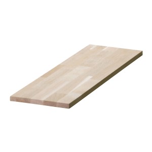 Pannello in legno lamellare di rovere levigato, 120x30x1,8 cm, ideale per mensole e mobili.