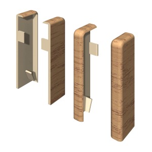 Egger Embouts, cubiques, 6 cm, Chêne Miel, 2 pièces pour plinthes.