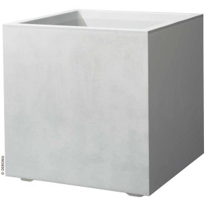 Vaso per piante quadrato Deroma Millennium color bianco perla, 39x39x39 cm.