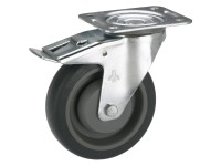 Doerner + Helmer TPE-Lenkrolle mit Feststeller Schwarz Ø 8 cm / Höhe 10,8 cm