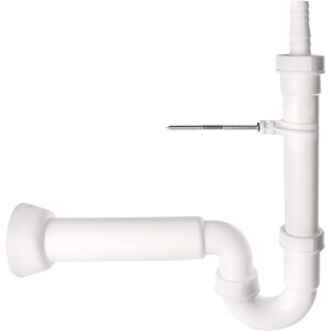 Sanitop-Wingenroth siphon pour appareils, siphon en plastique, 50 mm x 20-24 mm, avec support mural.