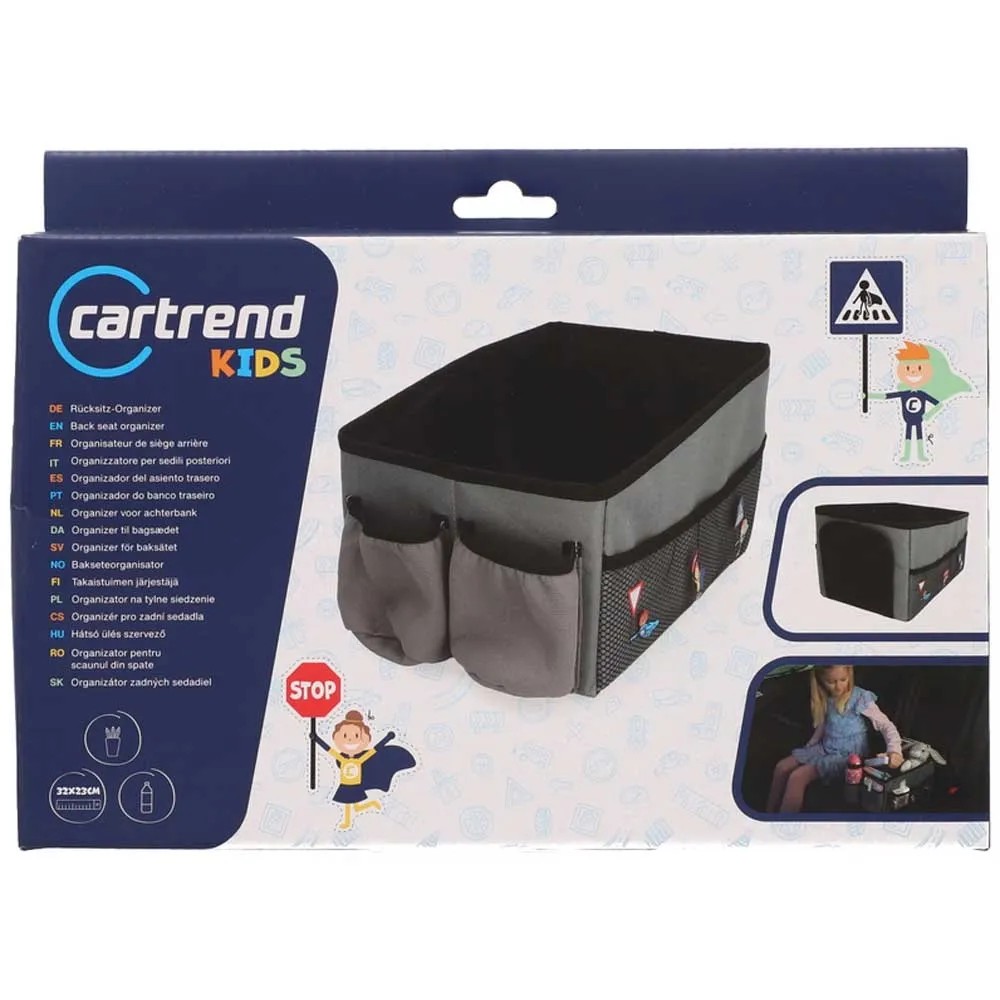 Organizer Per Sedile Posteriore Auto In Pelle – Portatavolo Pieghevole Con Tasche – Per Intrattenimento E Ordine In Viaggio - 2