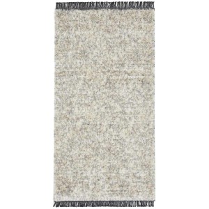 Tappeto moderno Ovada beige-grigio, 160x230 cm, con frange.