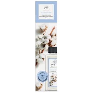 Ipuro Refill Cotton Fields 200ml: Nachfüllflasche für Raumduft, mit Baumwollblüten-Dekor.