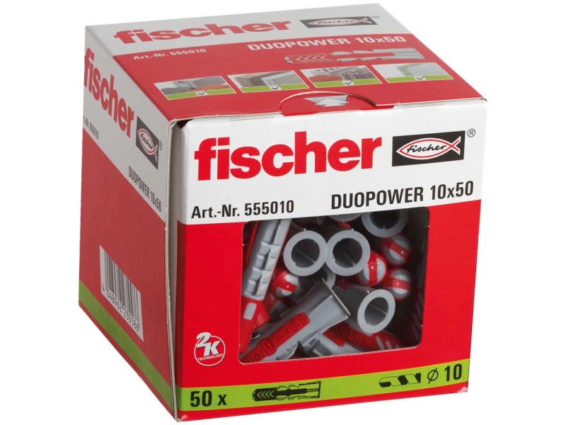 Fischer DUOPOWER 8X40 S Cheville/vis - 8 x 40mm (50 pièces)