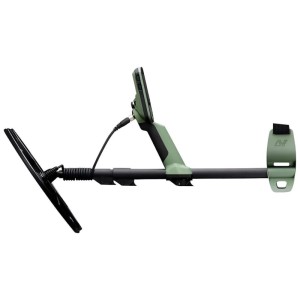 Metal detector impermeabile Minelab X-Terra Pro con bobina di ricerca e schermo LCD.