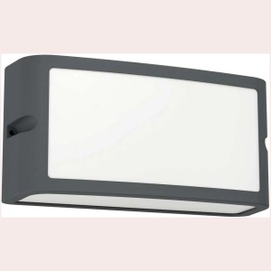 Applique murale d'extérieur LED rectangulaire Eglo Camarda anthracite-blanc, 11x22 cm.