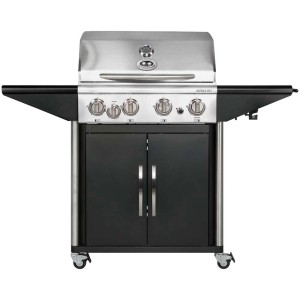 Barbecue a gas Outdoorchef Australia 455 G, acciaio inox/nero, con 4 bruciatori e mobiletto.