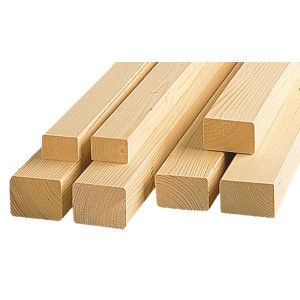 Gehobeltes Konstruktionsholz Fichte/Tanne, 44x94x2000 mm, unbehandelt.