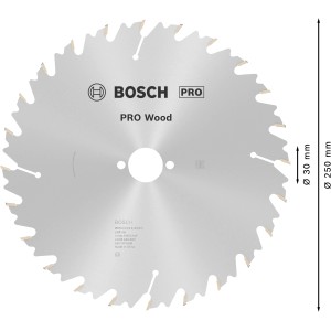 Lama per sega circolare Bosch Speedline Wood, 250 mm, 24 denti per tagli netti nel legno.