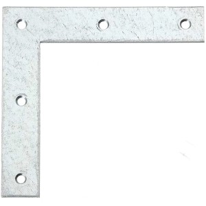 Équerre en acier galvanisé Sendzimir, 160x160 mm, avec trous de vis pour constructions en bois.