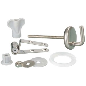 Wenko Set di fissaggio da 15 pezzi per sedili WC, acciaio inox opaco, include viti, dadi e rondelle.