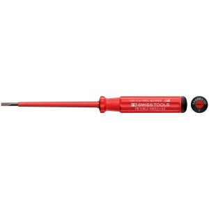 Tournevis plat PB Swiss Tools VDE, taille 2 / 100 mm, rouge, pour un travail en toute sécurité.