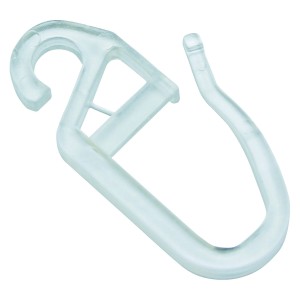 Gardinia gancio per piega, plastica trasparente, confezione da 10, per bastoni per tende.