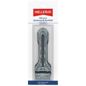 Grattoir pour plaques de cuisson en vitrocéramique et silicone avec lame pour nettoyer les surfaces.