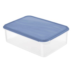 Contenitore frigo rettangolare Rotho Rondo, 5 l, blu orizzonte. Contenitore per alimenti per il frigorifero.