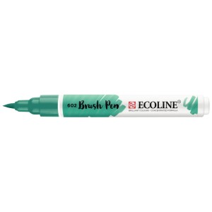 Ecoline Brushpen in Dunkelgrün, ideal zum Malen und Zeichnen mit Pinselspitze.