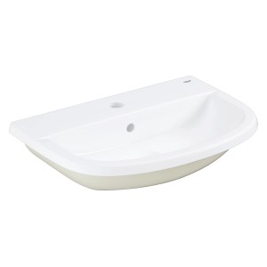 Lavabo da incasso Grohe Bau Ceramic, bianco alpino, 56x40 cm, con troppopieno.