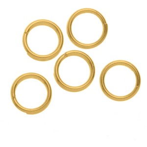 Goldfarbene Spaltringe, 7 mm Durchmesser, 15 Stück, zum Schmuckbasteln.