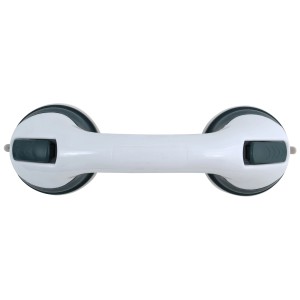 Barre d'appui à ventouses MSV, en plastique ABS blanc, pour plus de sécurité dans la salle de bain.