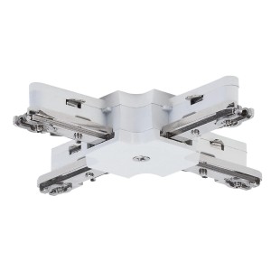 Paulmann URail Connecteur en X, blanc, pour systèmes de rails. Permet des installations en X.