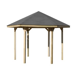 Weka Padiglione 656, gazebo da giardino esagonale in legno impregnato in autoclave, 326x376 cm.