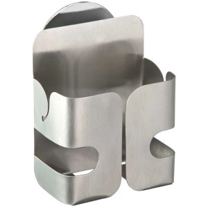 Wenko Turbo-Loc® Porta spugna Lobo, acciaio inox argento opaco per la cucina.